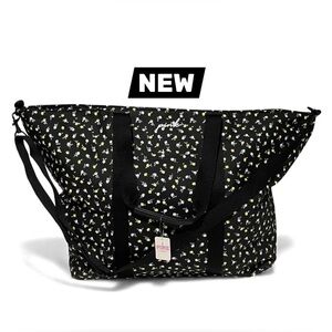 Victoria's Secret PINK Yellow BlueFLORAL Overnight GETAWAY TOTE Swim BAG Handbag
